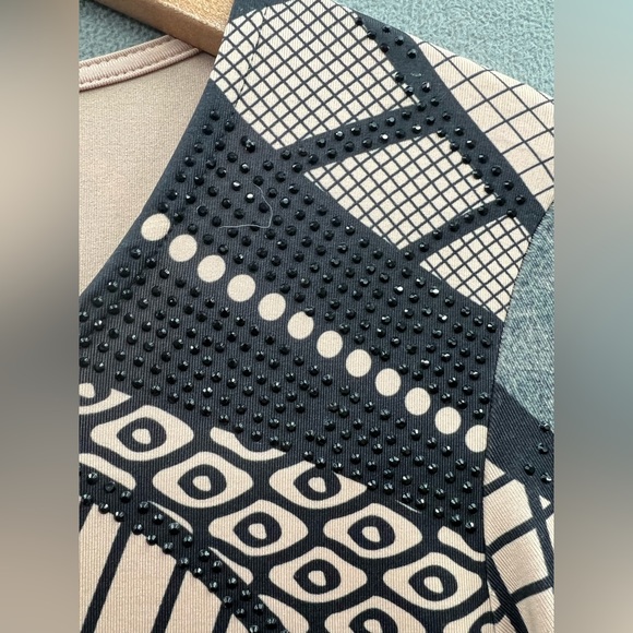 Miss Moi Size Medium Sexy Nude/Black Rhinestone Bodycon Dress NWOT - Picture 4 of 13